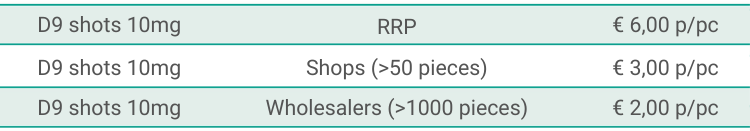 D9 shots pricing