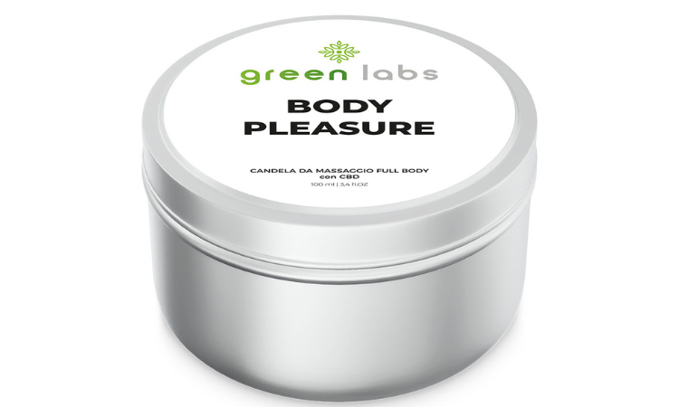 Body pleasure massage candle with CBD